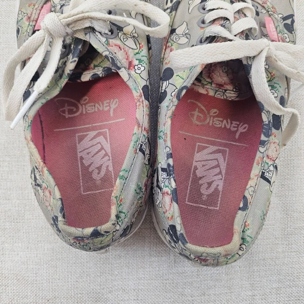 Vans x Disney Authentic Mickey Mouse Floral Canvas Skate Sneakers‎ Women 6.5